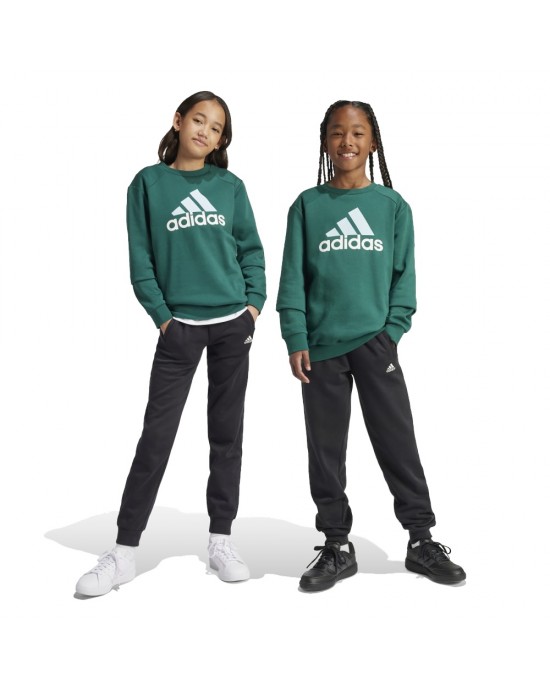 ADIDAS ESSENTIALS BIG LOGO FLEECE TRACKSUIT BLACK AND GREEN FOR BOYS AND GIRLS SET KIDS ΠΑΙΔΙΚΟ ΣΕΤ ΦΟΡΜΑ-IX9519